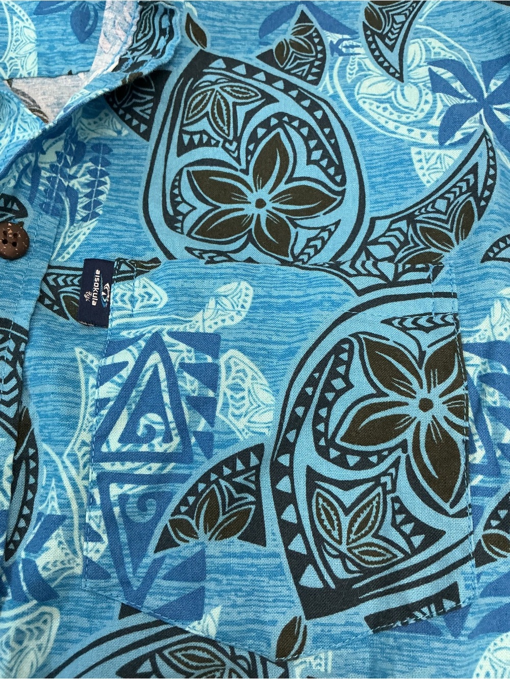AISOKULA Fiji Turtle Blue Aloha Bula Shirt Men’s Size S - Picture 8 of 10